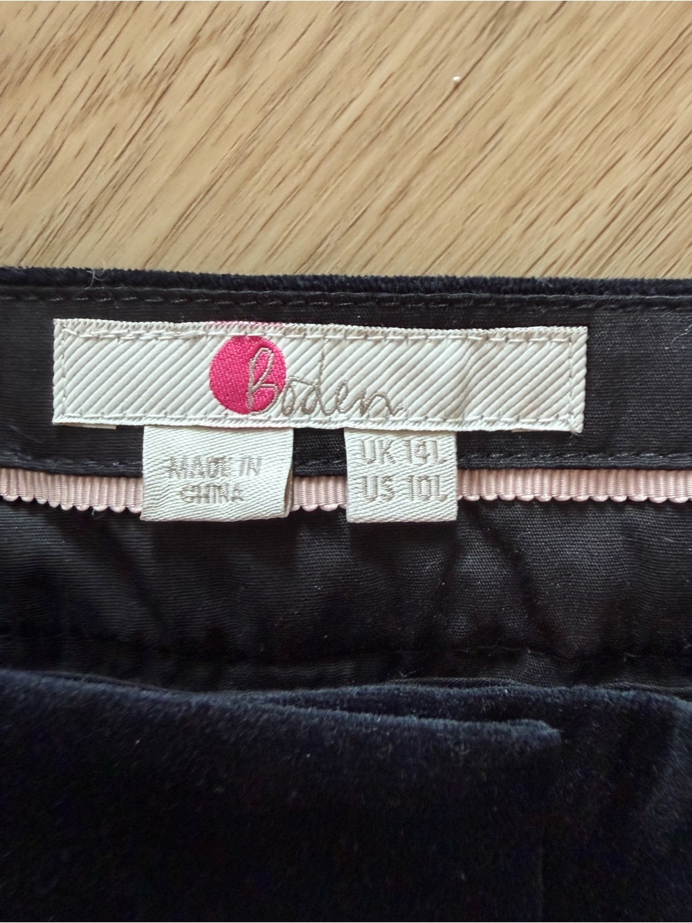 Boden Black velvet pants- Classic Black